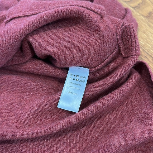 Cynthia Rowley 100% 2-ply cashmere rust Burgundy Turtleneck tunic long Sweater S - Picture 3 of 4